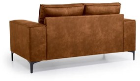 Koňakovohnedá pohovka z imitácie kože 164 cm Copenhagen – Scandic