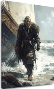 Obraz na plátne Viking na Pobreží - Historický Motív