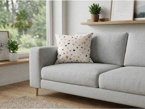 Bavlnená obliečka na vankúš DOTHEARTS POLY 45x45 cm, krémový