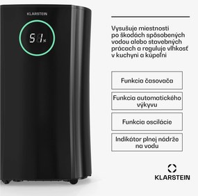 Klarstein DryFy ProConnect 24L odvlhčovač vzduchu, 24 l/deň, 30 m², WiFi, Aplikácia, LED indikátor, 24-hodinový časovač