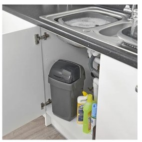 Sivý odpadkový kôš Addis Roll Top, 22,5 x 23 x 42,5 cm