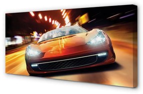 Obraz canvas Športové auto svetla mesta 100x50 cm