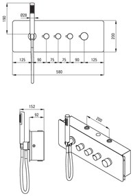 Deante Multibox, podomietkový multi-box s termostatickou batériou, chrómová, NAC_09CT