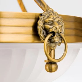 Orion LU 1689/3+3 - Luster na reťazi ROCCA 6xE27/60W/230V pr. 64 cm bronz/biela