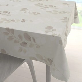 Biante Bavlnený štvorcový obrus Sandra SA-681 Eukalyptové listy na svetlom pastelovo zelenom 80x80 cm