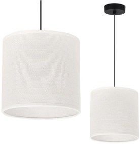 Závesné svietidlo Juta, 1x biele jutové tienidlo, (fi 15cm), b