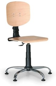 Antares Dielenská pracovná drevená stolička s klzákmi, oceľový kríž, klzáky