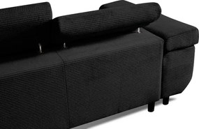 Sedacia súprava Harry, ľavá, čierná (lincoln 100)