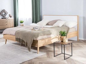 Manželská posteľ 160 cm SERVI (s roštom a LED osvetlením) (svetlé drevo). Vlastná spoľahlivá doprava až k Vám domov. 1007524