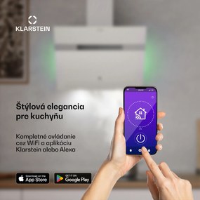 Klarstein Alina digestor, 60 cm, Smart, 600 m³/h, Tichý, EEK A