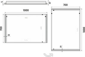 Nimco LED zrkadlo 1000x700 - ZP 11004