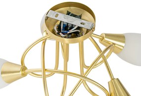 Klasické stropné svietidlo zlaté s opálovým sklom 5-svetlo - Inez