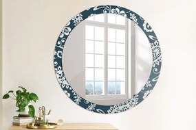 Okrúhle ozdobné zrkadlo na stenu Zloženie paisley fi 90 cm