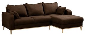 Tmavohnedá rohová pohovka (pravý roh) Beata - Ropez
