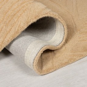 Svetlohnedý vlnený koberec Flair Rugs Lino Leaf, 160 x 230 cm