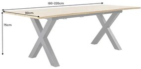 Rozkladací jedálenský stôl 45079 180/220x90cm Divoký dub fólia  - Komfort-nábytok