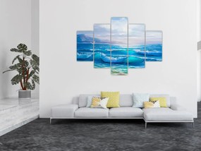Obraz - Olejomaľba mora s čajkami (150x105 cm)