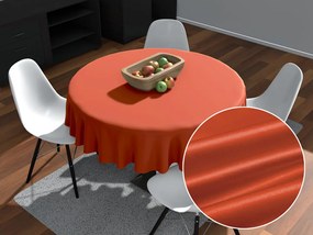 Biante Saténový okrúhly obrus polyesterový Satén LUX-045 Tehlovo červený Ø 130 cm