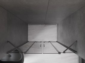 Mexen Velar Duo, posuvné sprchové dvere do otvoru 150 cm, 8mm šedé sklo, grafit brúsený, 871-150-000-42-66