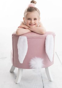 Detské kreslo ušiak ružová 17 cm a 25 cm Drevo