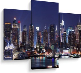 Obraz - Osvetlené New Yorské mrakodrapy (90x60 cm)