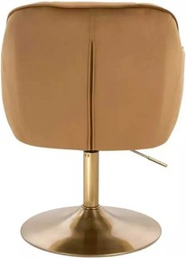 LuxuryForm DESIGN Stolička AVOLA VELUR na zlatom tanieri - medová