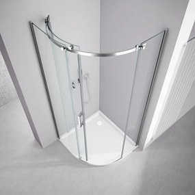 Polysan Polysan, THRON SQUARE štvrťkruhová sprchová zástena 900x900mm, číre sklo, ľavá, TL2690-5002