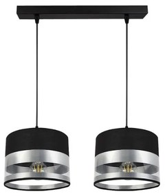 Luster na lanku MILO 2xE27/60W/230V strieborná/čierna