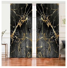 Závesy v čierno-zlatej farbe v súprave 2 ks 140x260 cm – Mila Home
