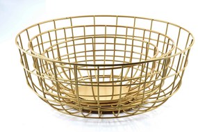 Dekorativní košík Cedric M 25 cm zlatý