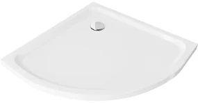 Mexen SLIM - Štvrťkruhová sprchová vanička 80x80x5cm + chrómový sifón, biela, 41108080