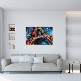 Obraz - Maľba Eiffelovej veže II. (90x60 cm)