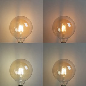 Sada 5 inteligentných LED žiaroviek E27 G125 zlatá 4,9 W 470 lm 1800-4000 K