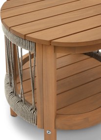 Záhradný odkladací stolík s odnímateľnou doskou, priemer cca 50 cm