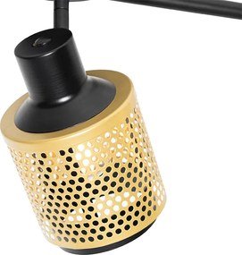 Priemyselné bodové svetlo čierne so zlatom 3-svetlo - Kayden