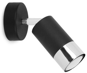 Stropné svietidlo HUGO, 1x čierne/chrómové kovové tienidlo, (možnosť polohovania)