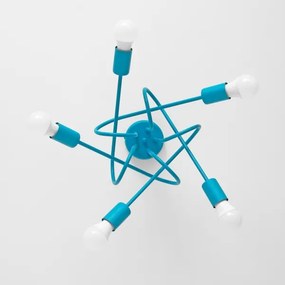 Detský prisadený luster OXFORD 5xE27/15W/230V modrá