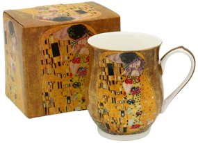 HOME ELEMENTS Porcelánový hrnček 350 ml, Klimt, Bozk zlatý