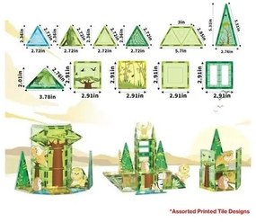 PicassoTiles magnetická stavebnicová sada SafariSet s 8 zvieratkami