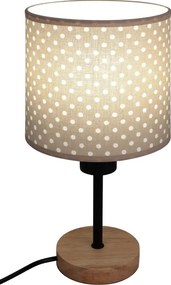 BRILAGI - Stolná lampa BOBO WOOD 1xE27/25W/230V dub/čierna/béžová/bodky