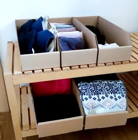 Úložné boxy na oblečenie, organizéry do skrine EKO KARTON 15 x 30 cm