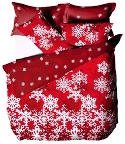 B.E.S. Petrovice Flanelové obliečky Červená zimná rozprávka, 140 x 200 cm, 70 x 90 cm