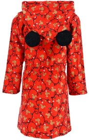 Dievčenský vianočný coral fleece župan s kapucňou Minnie Mouse, EU 116 Červená