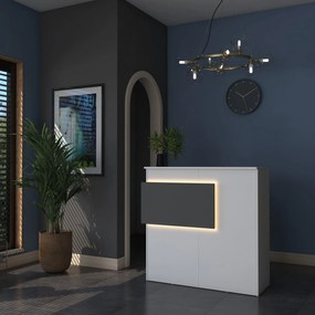 PC stolík Pemola (biela + antracit). Akcia -19%. Vlastná spoľahlivá doprava až k Vám domov. 1094523