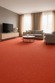 Tapibel, Metrážny koberec Cobalt SDN 64038 - AB oranžový, záťažový, na mieru, šíře 4m, oranžová, ab (mriežka), chodba / predsieň