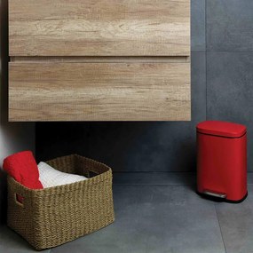 Červený nášľapný oceľový odpadkový kôš 5 l Akira – Spirella