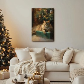 Obraz sviatočná atmosféra s mačkou