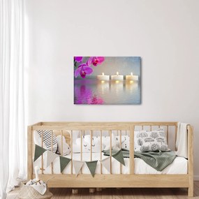 Obraz sviečok na vode (70x50 cm)