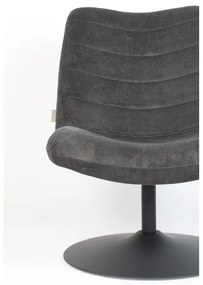 Tmavosivé zamatové kreslo Bubba – Zuiver