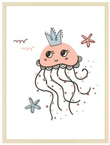 Underwater World - medúza - obraz do detskej izby Bez rámu  | Dolope